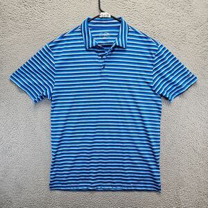 Arnold Palmer Polo Shirt Mens‎ Size XL Blue Striped Short Sleeve